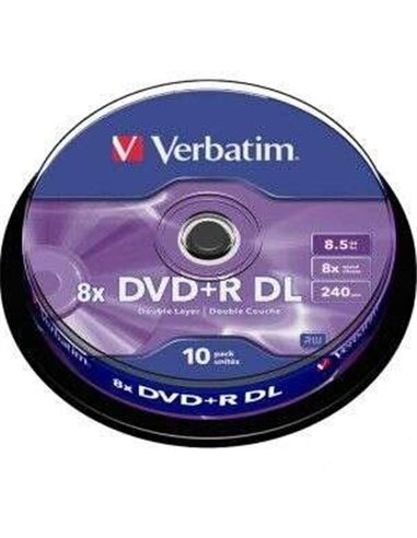 Verbatim DVD+R Double Capa 8x 8.5GB (Tarrina 10 Uds)