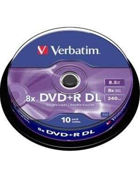 Verbatim DVD+R Double Capa 8x 8.5GB (Tarrina 10 Uds)