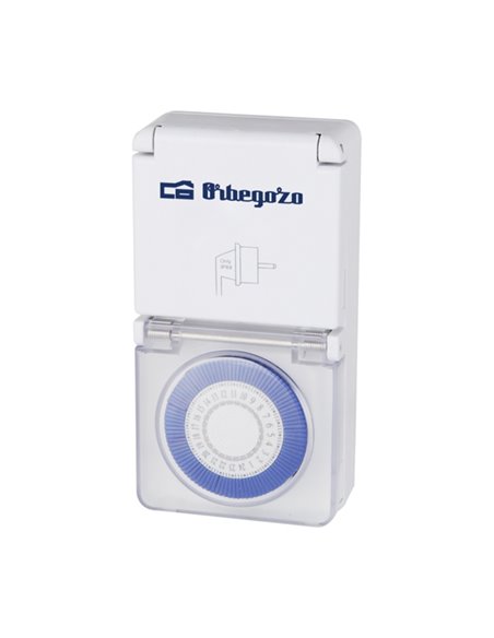 Orbegozo PG 10 Programador 24 Horas - Potencia Jusqu'à 3680W - Protection IP44 Pour Usage en Extérieur - Intervalos de 15 Minuto