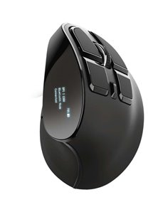 Trust Voxx Souris Ergonomique Inalambrico Rechargeable 2400dpi - 8 Botones - Écran LED - Usage Diestro - Couleur Noir