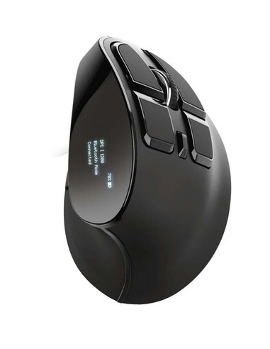Trust Voxx Souris Ergonomique Inalambrico Rechargeable 2400dpi - 8 Botones - Écran LED - Usage Diestro - Couleur Noir