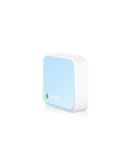 TP-Link Router inalambrico Nano N 300Mbps - 1 EP ETH - 1 EP Micro USB -Antena Interna - Couleur Blanc/Bleu