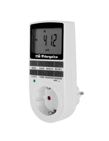 Orbegozo Pg 25 Programador Electronico Semanal - Controla tu Maison Les 24 Horas du Dia - 10 Memorias Programables - Funcion Ant