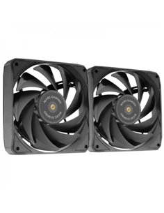 Mars Gaming MF-NCLX2 Kit de Ventiladores PWM - Aspas Hibridas - Rodamientos FDB de Cobre - Pads Antivibracion - Control Preciso 