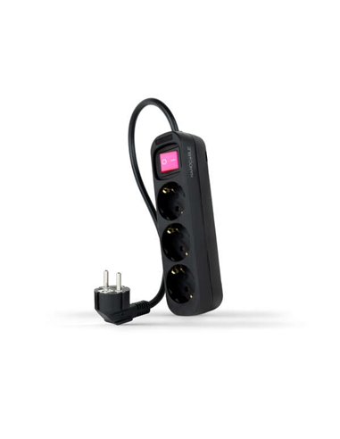 Nanocable Regleta 3 Tomas Interruptor 1.4m - Couleur Noir