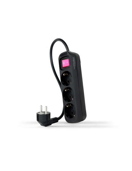 Nanocable Regleta 3 Tomas Interruptor 1.4m - Couleur Noir