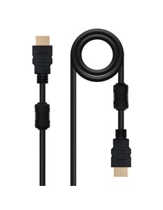 Nanocable Câble HDMI v1.4 Avec Ferrita Mâle à HDMI v1.4 Avec Ferrita Mâle 5m - Haute vitesse - Couleur Noir