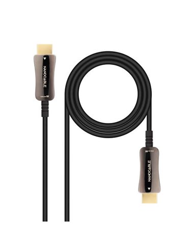 Nanocable Câble HDMI v2.1 AOC Mâle à HDMI v2.1 Mâle 10m - 8K@60Hz 4K@120Hz 48Gbps - Couleur Noir
