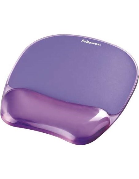 Fellowes Crystal Tapis de souris Avec Reposamuñecas de Gel - Résistant à les Manchas - 20x23cm - Couleur Violet