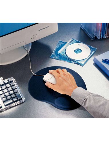 Esselte Allinone Tapis de souris et Reposamuñecas Ergonomicos - Relleno de Gel - Couleur Bleu