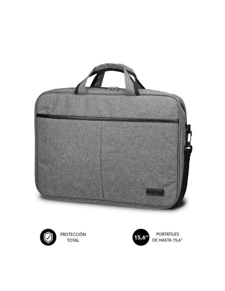 Subblim Maletin Elite Portable de 15.6" - Fabricado en Polyester Oxford - Double Fermeture éclair - Couleur Gris