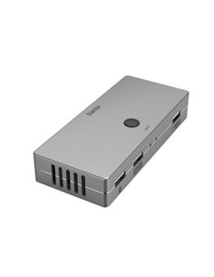 Hama Connect2Switch Conmutador Kvm - Velocidada Jusqu'à 480Mbit/S - HDMI 4K - 3x USB-À - Couleur Gris