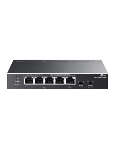 TP-Link TL-SG1005P-PD Switch 5 Puertos RJ45 1Gbps - Portée jusqu'à 250m Avec Câble - Conmutacion Jusqu'à 10Gbps - Recuperacion A