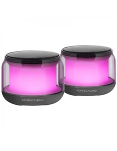 Mars Gaming MS-AURA Altavoces Bluetooth RGB - Sonido Envolvente 15W - DSP Personalizado - Iluminacion RGB 360º - Bluetooth 5.3 -