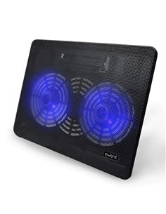 Ewent EW1256 Base de Refrigeracion Pour Portable Jusqu'à 17" - 2 Ventilateur - Altura Réglable - Couleur Noir