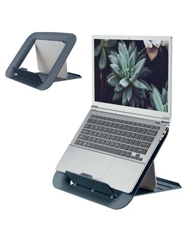 Leitz Ergo Cosy Support Réglable Pour Portable - Design Ergonomique - Altura Réglable - Couleur Gris Terciopelo