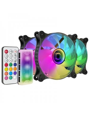 Mars Gaming MF-3DKIT Ventiladores ARGB - Espejo Infinito 3D - 220 Efectos - Controlador Avanzado - Ventilacion Silenciosa - Comp