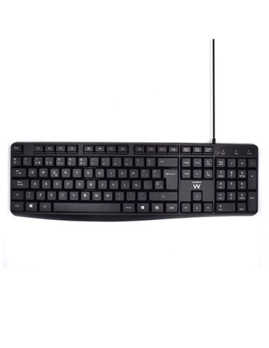 Ewent Clavier Avec Câble de Bureau - 104 Teclas - Câble USB-À de 1.35m - Couleur Noir