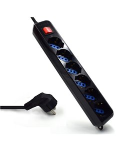 Ewent Regleta de Energia - 6 Enchufes - Version Schuko - 16A Avec Interruptor de Encendido/Apagado - Protection contra Sobrecarg
