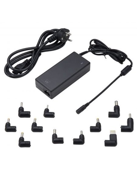 Ewent Cargador Universal Pour Portable de 90W - 11 Clavijas Intercambiables - Automatico - Gestion Intelligente de Corriente - C