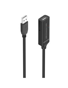 Aisens Câble USB 2.0 Prolongador Avec Amplificador - Tipo À/M-À/H - 15m - Couleur Noir