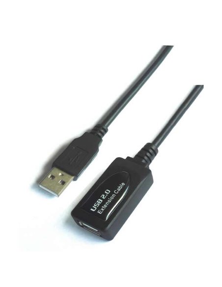 Aisens Câble Extension USB 2.0 Prolongador Avec Amplificador - Tipo À Mâle à Tipo À Femelle - 15m - Couleur Noir
