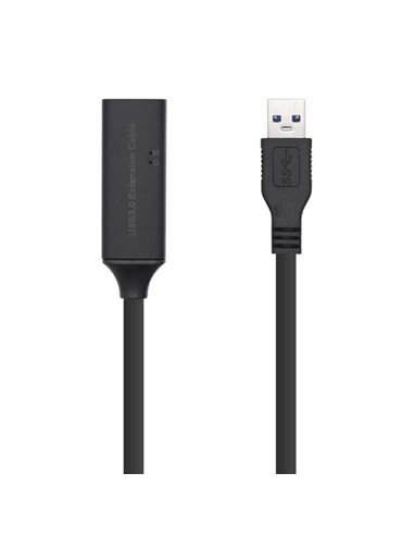 Aisens Câble USB 3.0 Prolongador Avec Amplicador et Alim - Tipo À/M-À/H - 15m - Couleur Noir