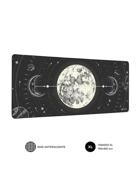 Subblim Tapis de souris de Escritorio Lunar - Taille 900x400x3mm - Espacio Pour Souris et Clavier - Résistant à l'eau - Base Ant