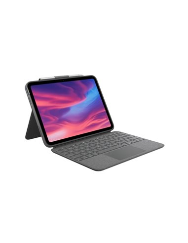 Logitech Combo Touch Housse Avec Clavier Retroiluminado Inalambrico Pour iPad (Gen 10 et A16) - Trackpad - Escritura, Visualizac