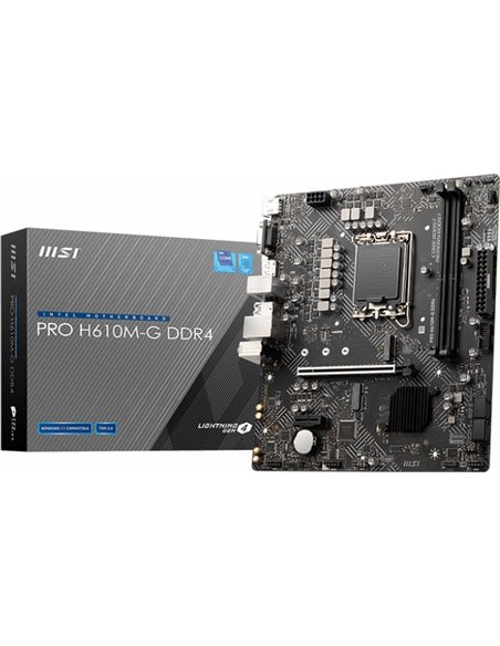 MSI Placa Base PRO H610M-G Intel 1700 2xDDR4 - HDMI, VGA, DP, M.2, USB3.2, MicroATX