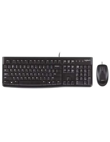 Logitech MK120 Pack USB Clavier + Souris 1000dpi 3 Botones - Usage Ambidiestro - Portugues