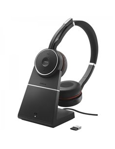 Jabra Evolve 75 SE UC Écouteurs Avec Microfono Bluetooth Dual + Support de Charge USB-À Voz HD - Cancelacion de Ruido - Autonomi