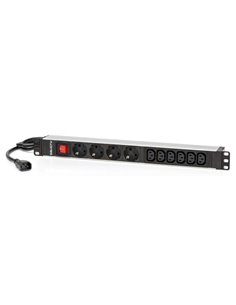 Salicru Regleta SPS PDU Unidad de Distribucion de Energia - 4 Tomas Schuko et 6 Tomas IEC C13 - Couleur Noir