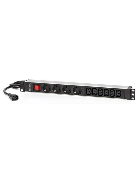 Salicru Regleta SPS PDU Unidad de Distribucion de Energia - 4 Tomas Schuko et 6 Tomas IEC C13 - Couleur Noir