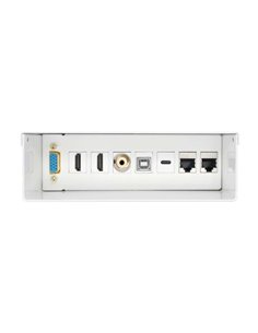 Aisens Boîte de Conexiones VGA, Jack 3.5, 2x HDM, 1x USB-, 1x USB-B, 2x RJ45 Cat.6A STP - Couleur Blanc