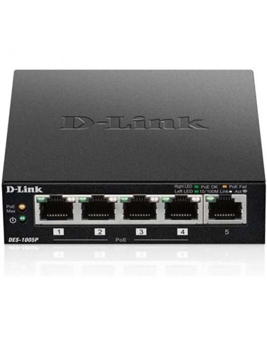 D-Link Switch 5 Puertos Fast Ethernet 1 Puerto Habilitado Pour PoE