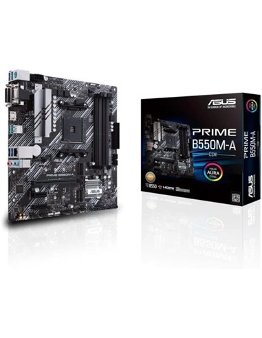 Asus Prime B550M-À Placa Base AMD Ryzen M.2, PCIe 4.0, HDMI, D-Sub, DVI, SATA III, USB-À 3.2, DVI-D,