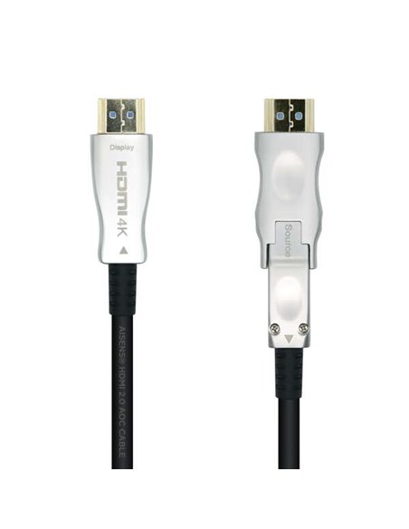 Aisens Câble HDMI V2.0 AOC (Active Optical Câble) Desmontable Premium Haute vitesse / HEC 4K@60Hz 4:4:4 18Gbps - À/M-D/À/M - 30m