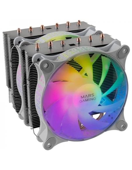 Mars Gaming MCPU-XT Disipador - Supporte CPUs Jusqu'à 300W - Double Torre - 6 Heatpipes - ARGB Compatible - Multisocket Universa