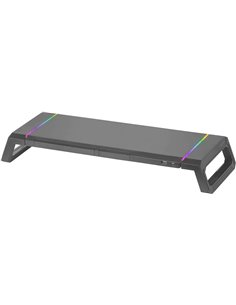 Mars Gaming Support Premium Pour Monitor MGS-ONE - Réglable 3 Tamaños - Iluminacion Chroma RGB - USB 2.0 - Cajon Almacenaje - Co