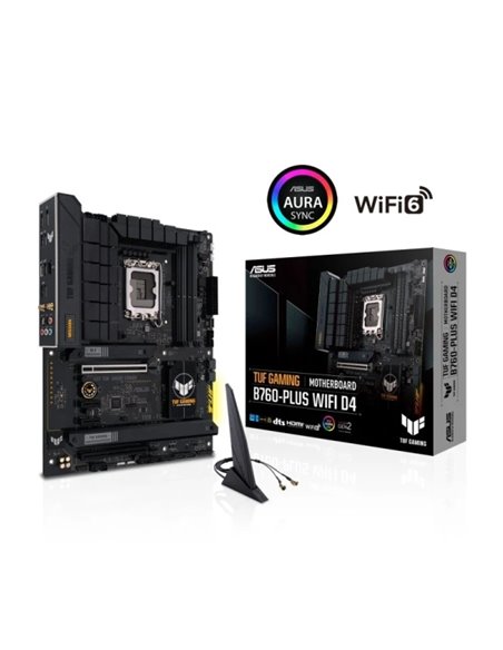 Asus TUF Gaming B760-PLUS WIFI D4 Placa Base Intel PCIe 4.0, DDR4, M.2, 4x Sata III, Ethernet de 2.5Gb, HDMI, USB 2.0, 3.2