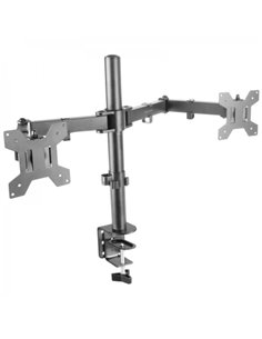 Mars Gaming MARM2 Support Monitor Dual - Brazos Articulados - Gestion de Cableado - Ajuste de Altura - Estructura Robusta - Rota