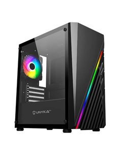 Unykach Mini Glayze Boîte Micro-ATX - Iluminacion ARGB - Latéral Cristal Templado - USB-À 2.0/3.0 et Audio - 1 Ventilateur 120mm