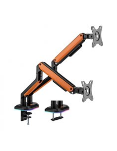 Aisens Support de Mesa Profesional Gaming RGB - Giratorio e Inclinable - Acier de Haute résistance - Iluminacion Ambiental - Com