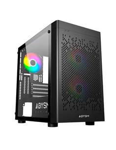 Abysm Danube Inva MX202 Boîte Torre ITX, micro ATX - Latéral Cristal Templado - 3.5" et 2.5" - USB-À, USB-C et Audio - 3 Ventila