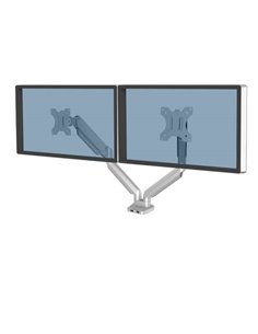Fellowes Platinum Series Brazo Pour Monitor Double - Jusqu'à 27" et 9kg - 2 Puertos USB - Réglable Avec Muelle de Gas - Couleur 
