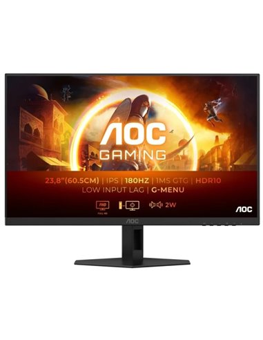 AOC G4 Monitor 23.8" LED Fast IPS FullHD 180Hz HDR10 - Respuesta 1ms - Angulo de Vision 178° - Altavoces Incorporados - HDMI, Di