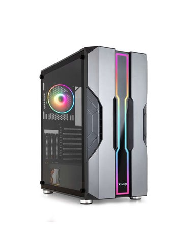 Tooq Nightcity Boîte Semitorre Gaming EATX/ATX/Micro-ATX/Mini-ITX - Panel Latéral Cristal Templado - Taille Disco Soportado 3.5"
