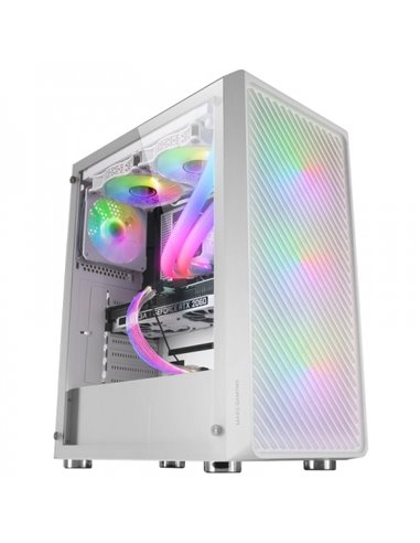 Mars Gaming MC-F Semitorre Gaming - 4 Ventiladores ARGB - Ventana Cristal Templado - Support Refrigeracion Liquida - Couleur Bla