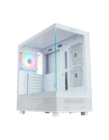 Abysm Danube Sava H400 White Boîte Torre ATX, ITX, Micro ATX - Latéral et Avant Cristal Templado - 3.5" et 2.5" - USB-À, USB-C e